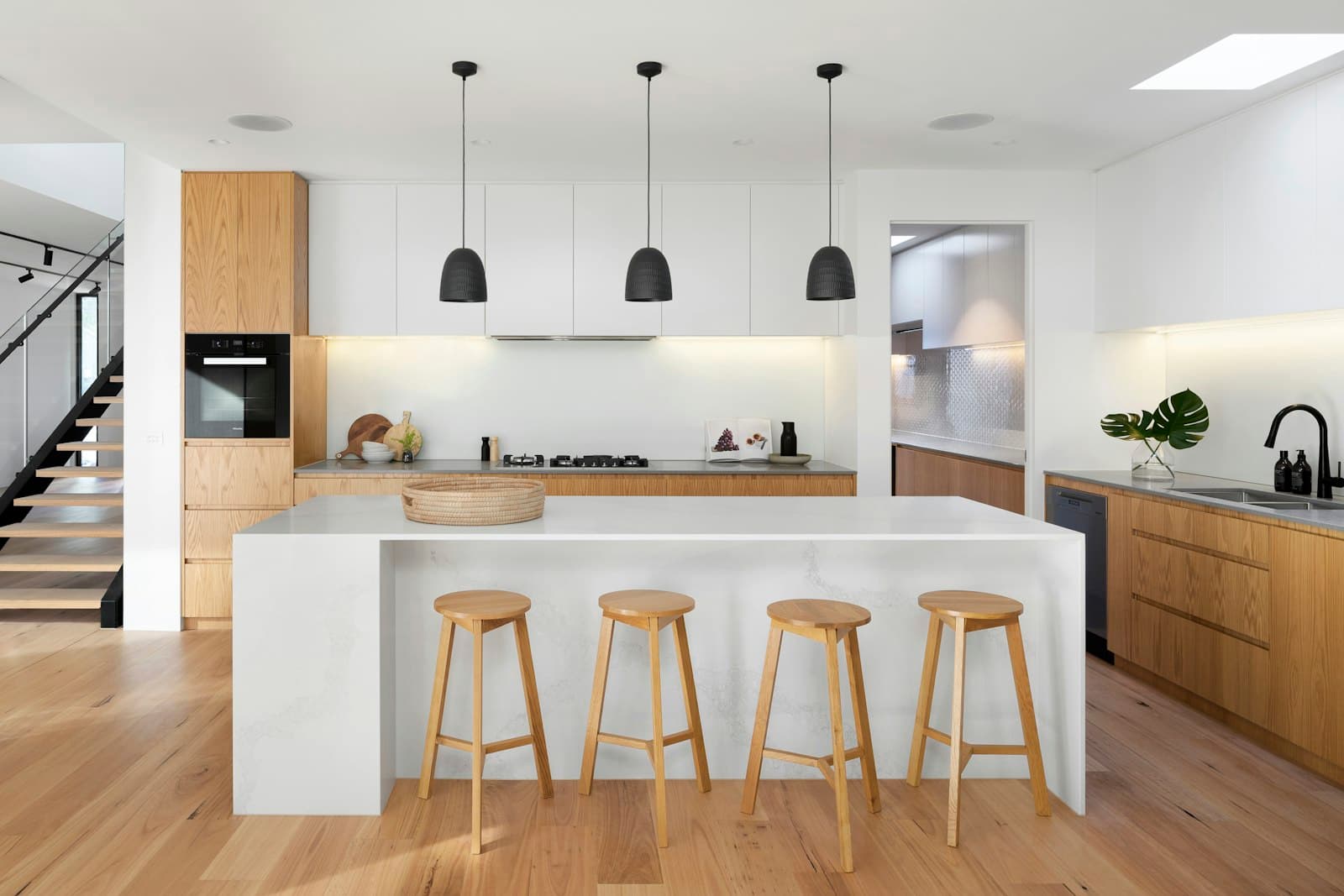 Modern kitchen with island seating