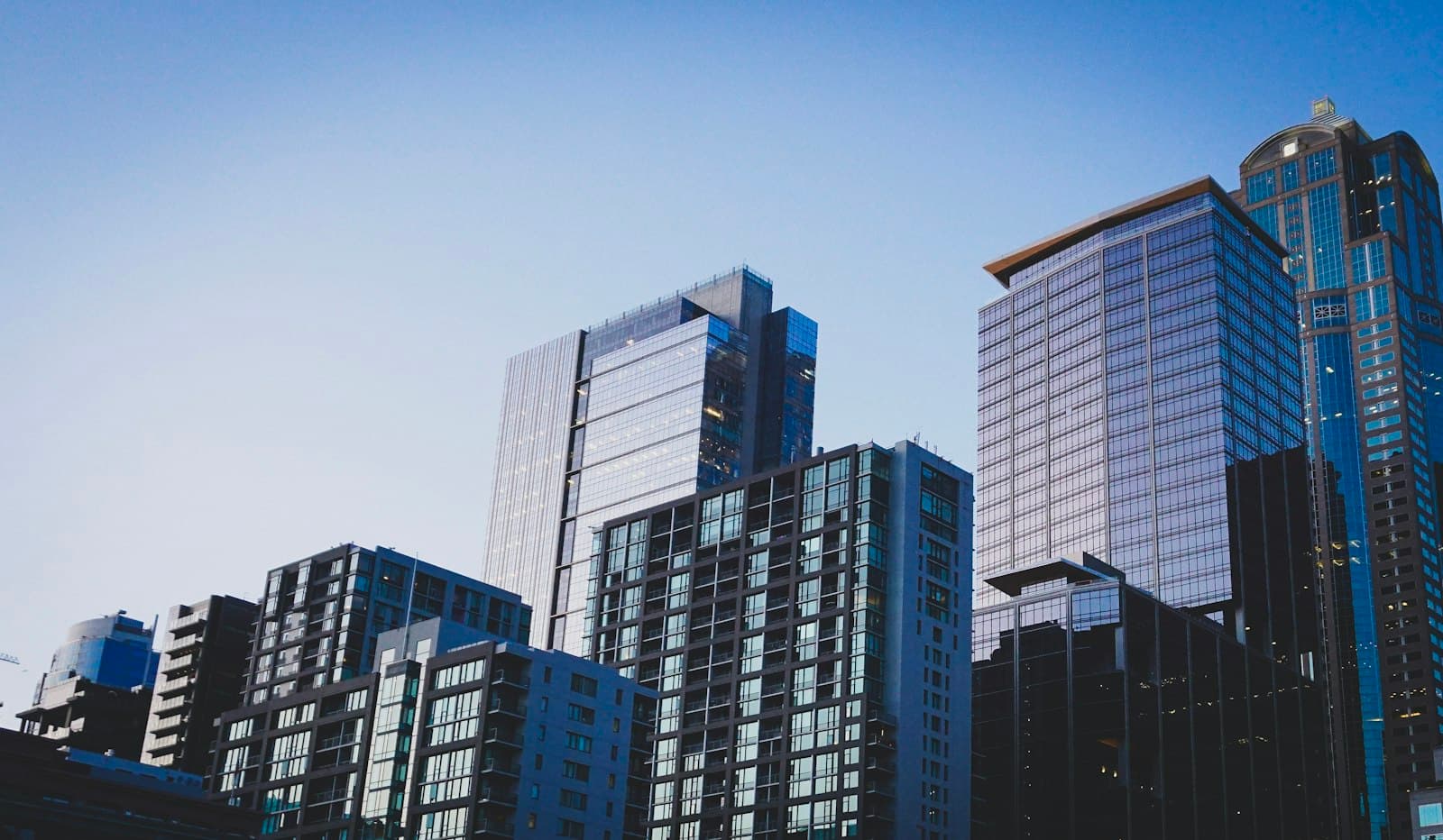 Modern high-rise commercial buildings